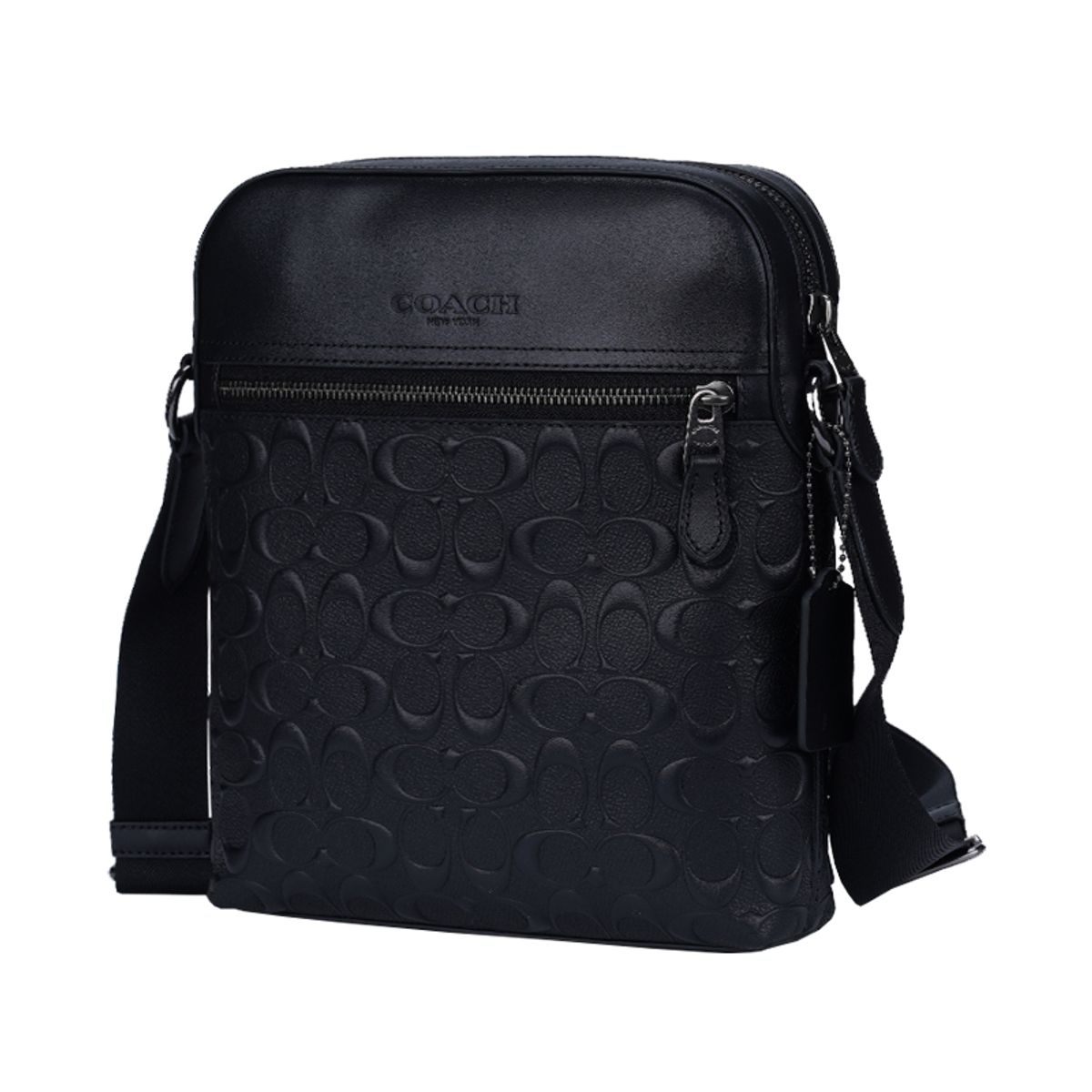 COACH - COACH Houston Bolso de vuelo en cuero de firma negro 4009