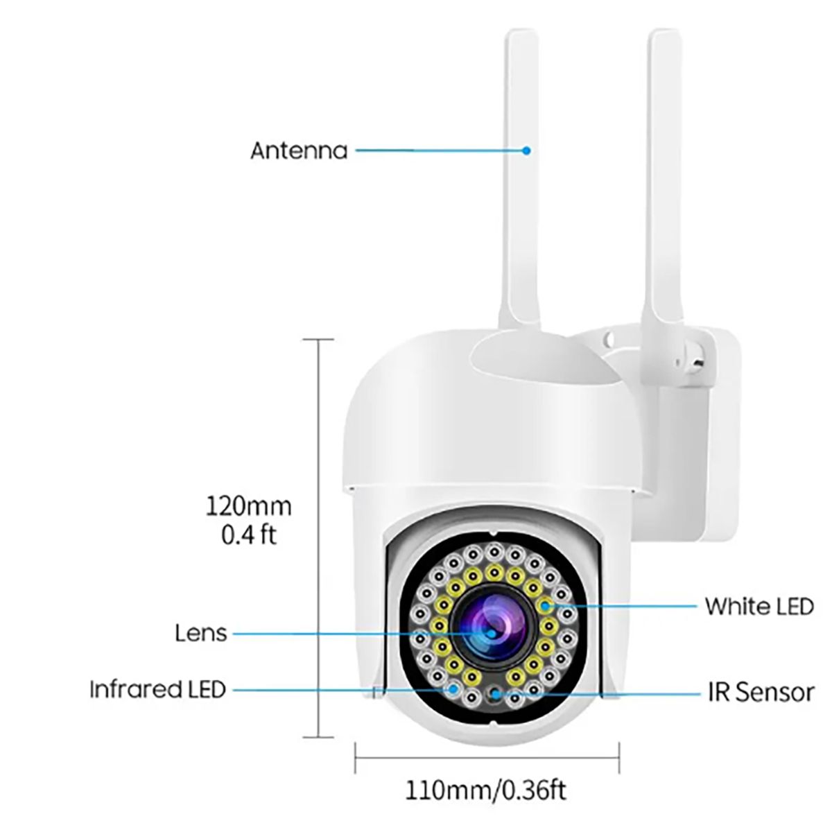 ZSPK - Cámara De Seguridad Wifi vigilancia 1080P 355° cámaras IP