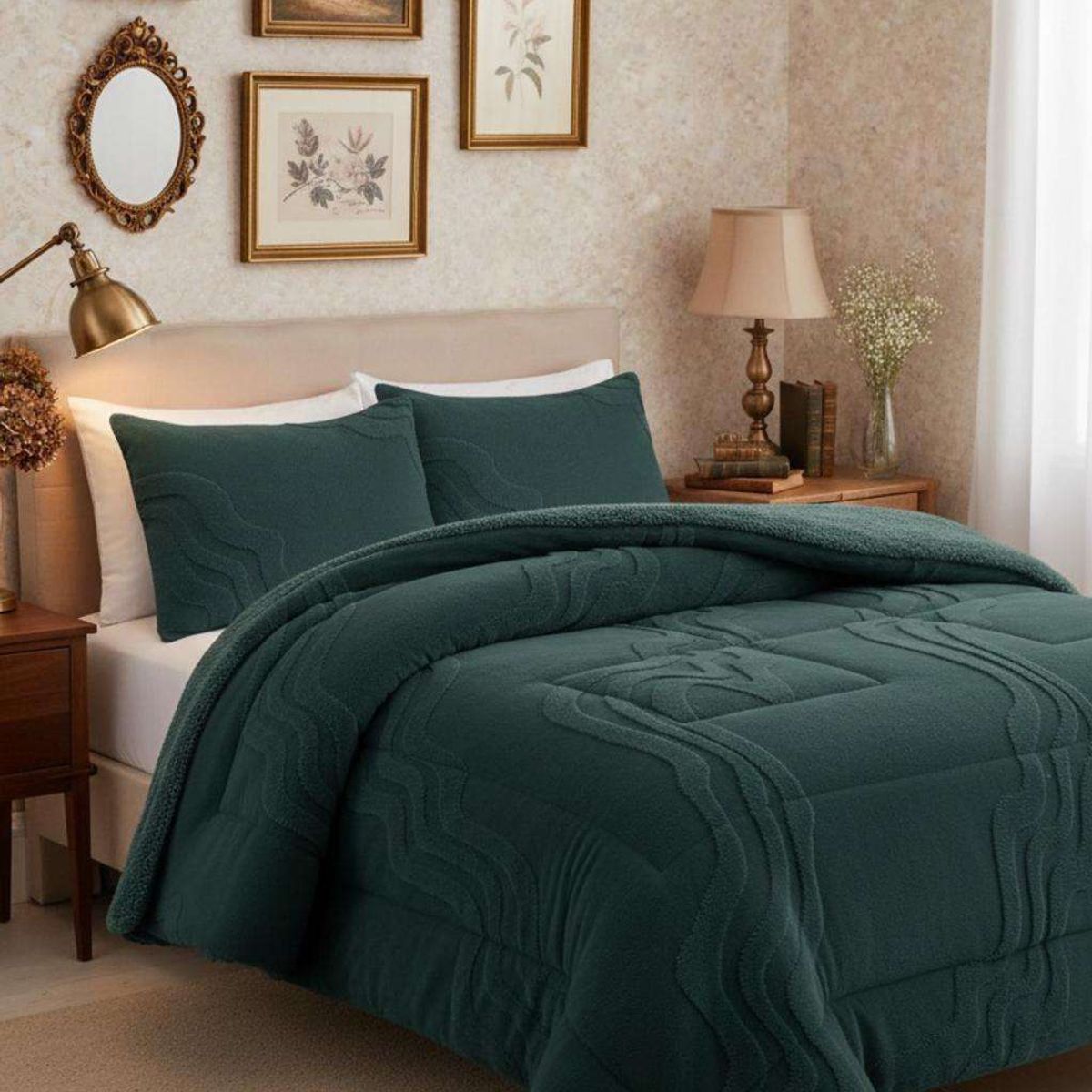 GENERICO - CUBRECAMA DISEÑO CON CHIPORRO SUPER KING 250 CM X 270 CM COLOR GRAFITO