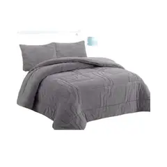 GENERICO - CUBRECAMA DISEÑO CON CHIPORRO SUPER KING 250 CM X 270 CM GRIS.