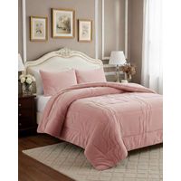 CUBRECAMA DISEÑO CON CHIPORRO SUPER KING 250 CM X 270 CM ROSA