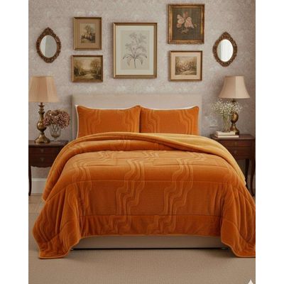 Imagen 2 del producto CUBRECAMA DISEÑO CON CHIPORRO SUPER KING 250 CM X 270 CM NARANJA