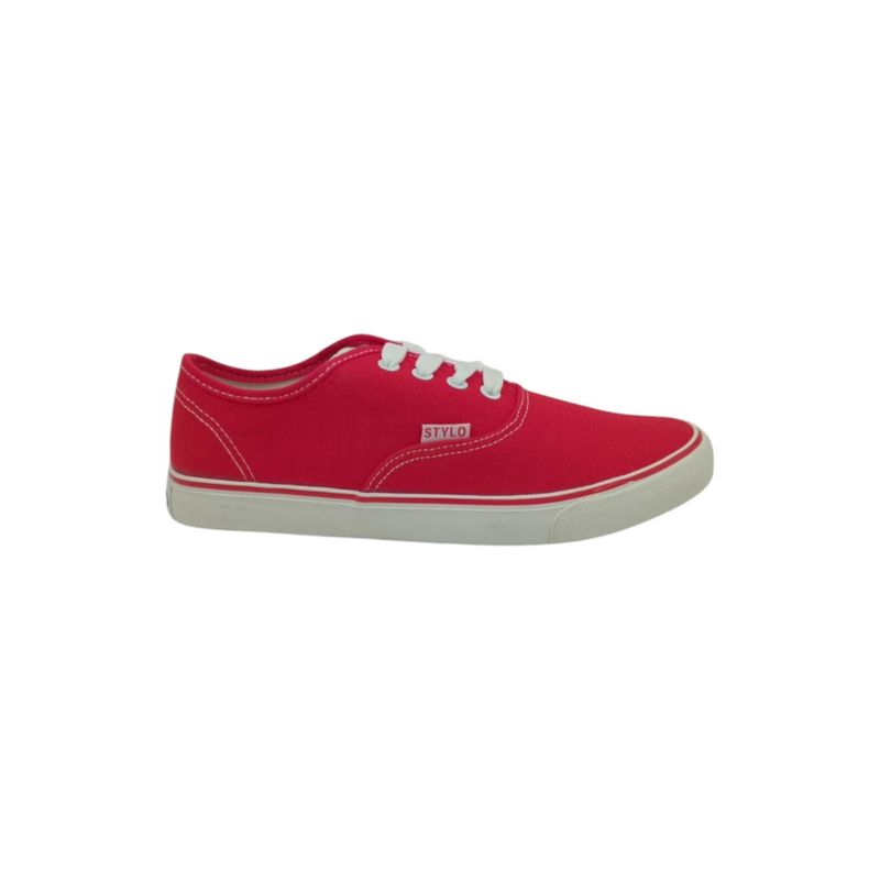 HERIEL - Zapatilla Roja Textil Mujer.