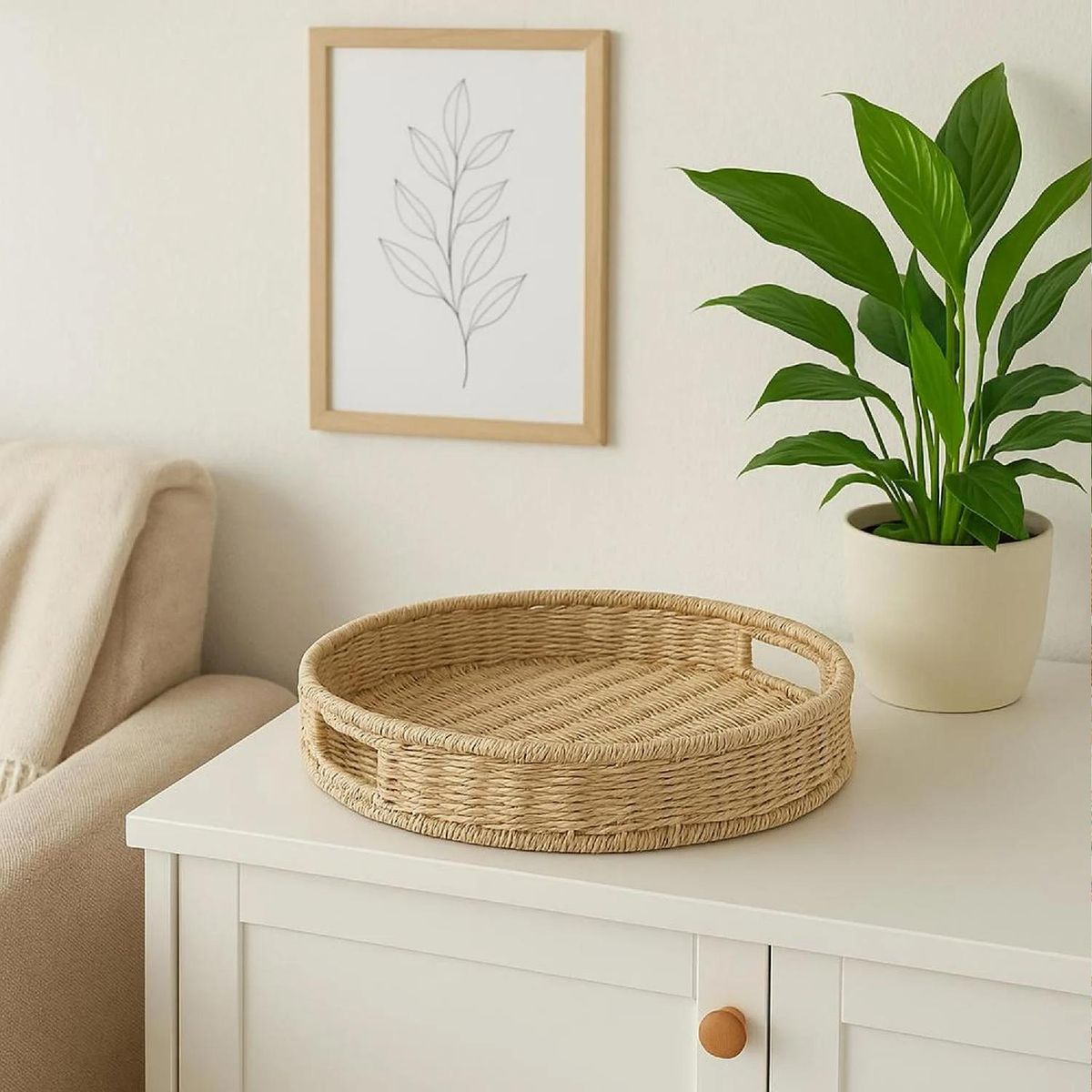 5FIVE - Bandeja redonda kord 40 cm mimbre 5Five