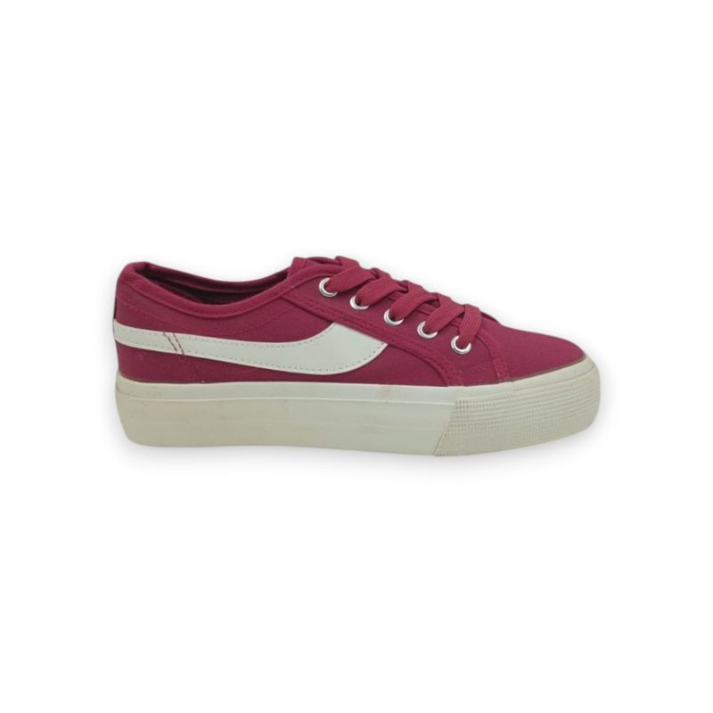 HERIEL - Zapatilla Burdeo Textil Mujer