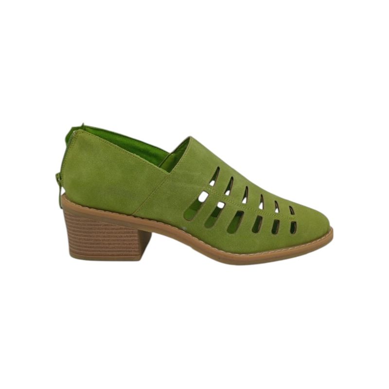HERIEL - Zapato Verde Perforado Mujer.