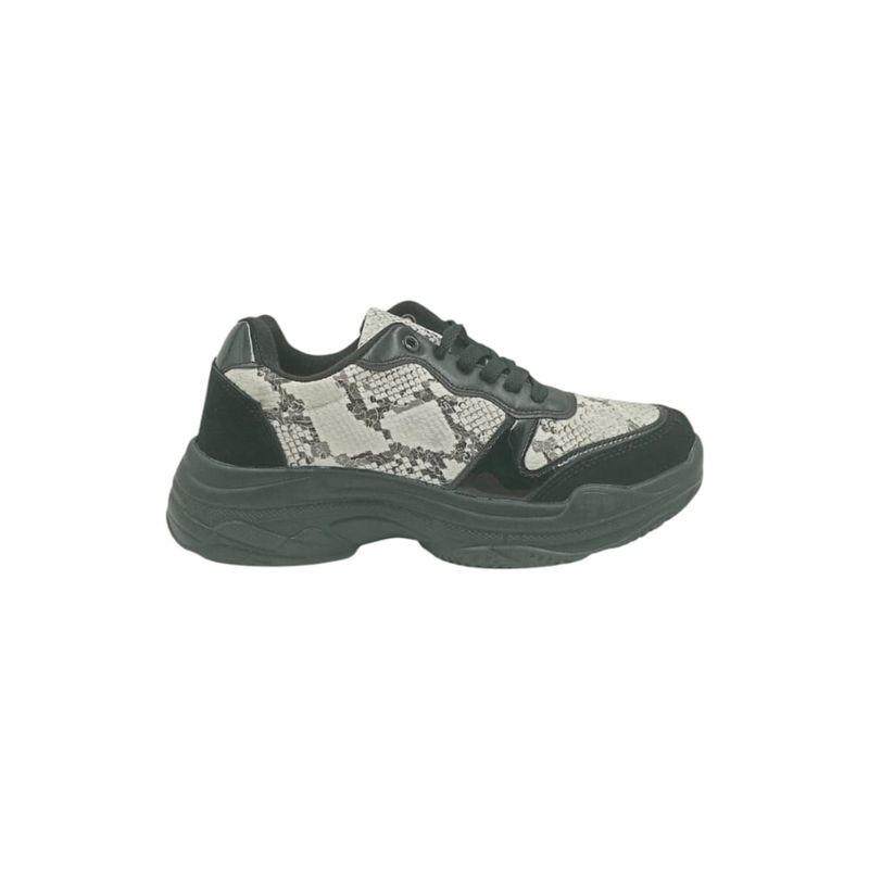 HERIEL - Zapatilla Negra Print Plataforma Mujer.