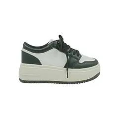 HERIEL - Zapatilla Negra y Blanca Plataforma Mujer