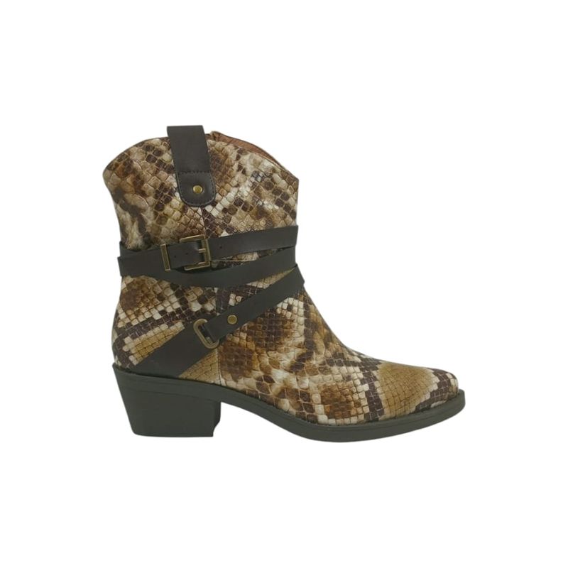 HERIEL - Bota Café Print Texana Mujer.