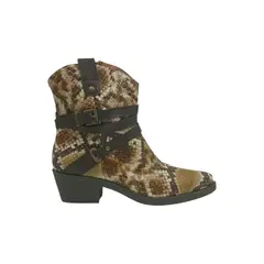 HERIEL - Bota Café Print Texana Mujer.