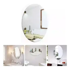 ROZENBERG SPA - Acrílico Espejo Adhesivo Ovalado Decorativo 60x40cm Mural