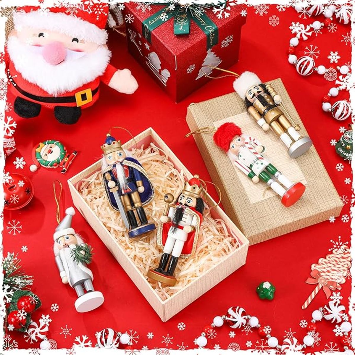 TIOZONEY - 10 Marionetas De Soldado Cascanueces Navideñas 13CM