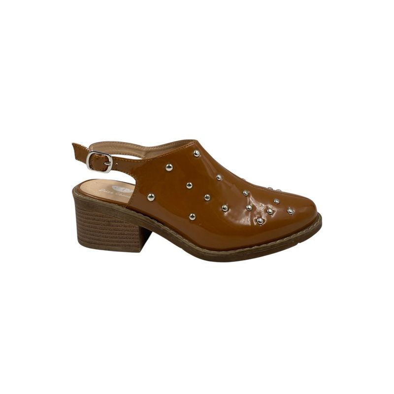 HERIEL - Zapato Camel Charol Tachas Mujer