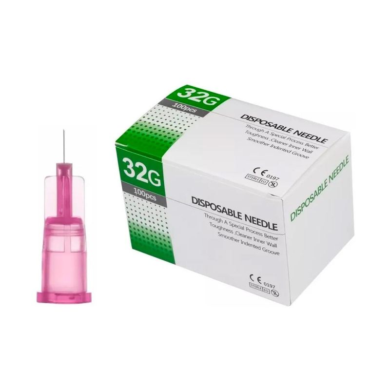 GENERICO - Agujas Hipodermicas 32g 4mm Caja  100 Unds  Turquesa