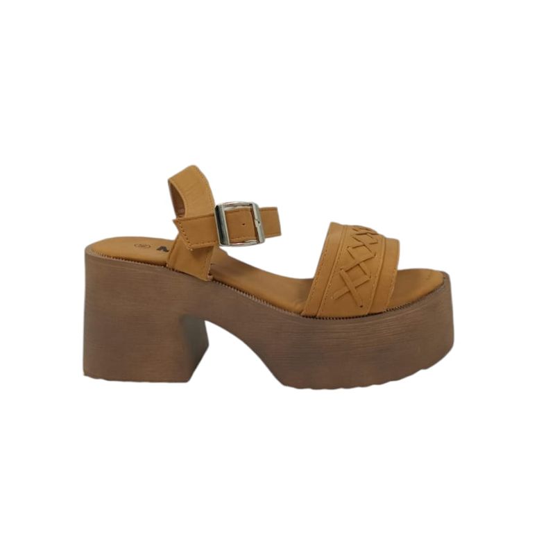 HERIEL - Sandalia Camel Plataforma Mujer.