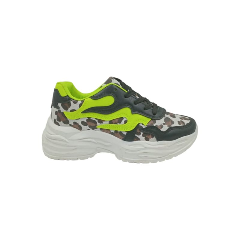 HERIEL - Zapatilla Negra Print Plataforma