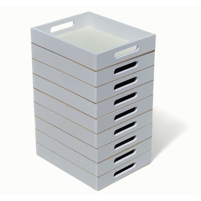 GENERICO - Set de 9 Bandejas Blancas para Desayuno Sorpresa 30x24x5cm