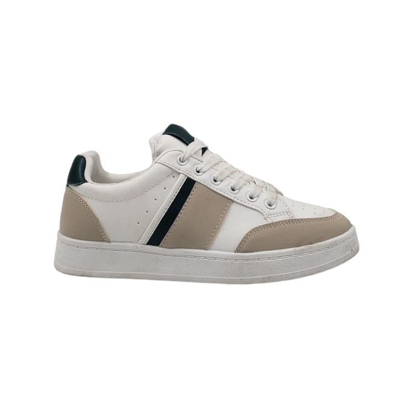 HERIEL - Zapatilla Blanca y Café Hombre.