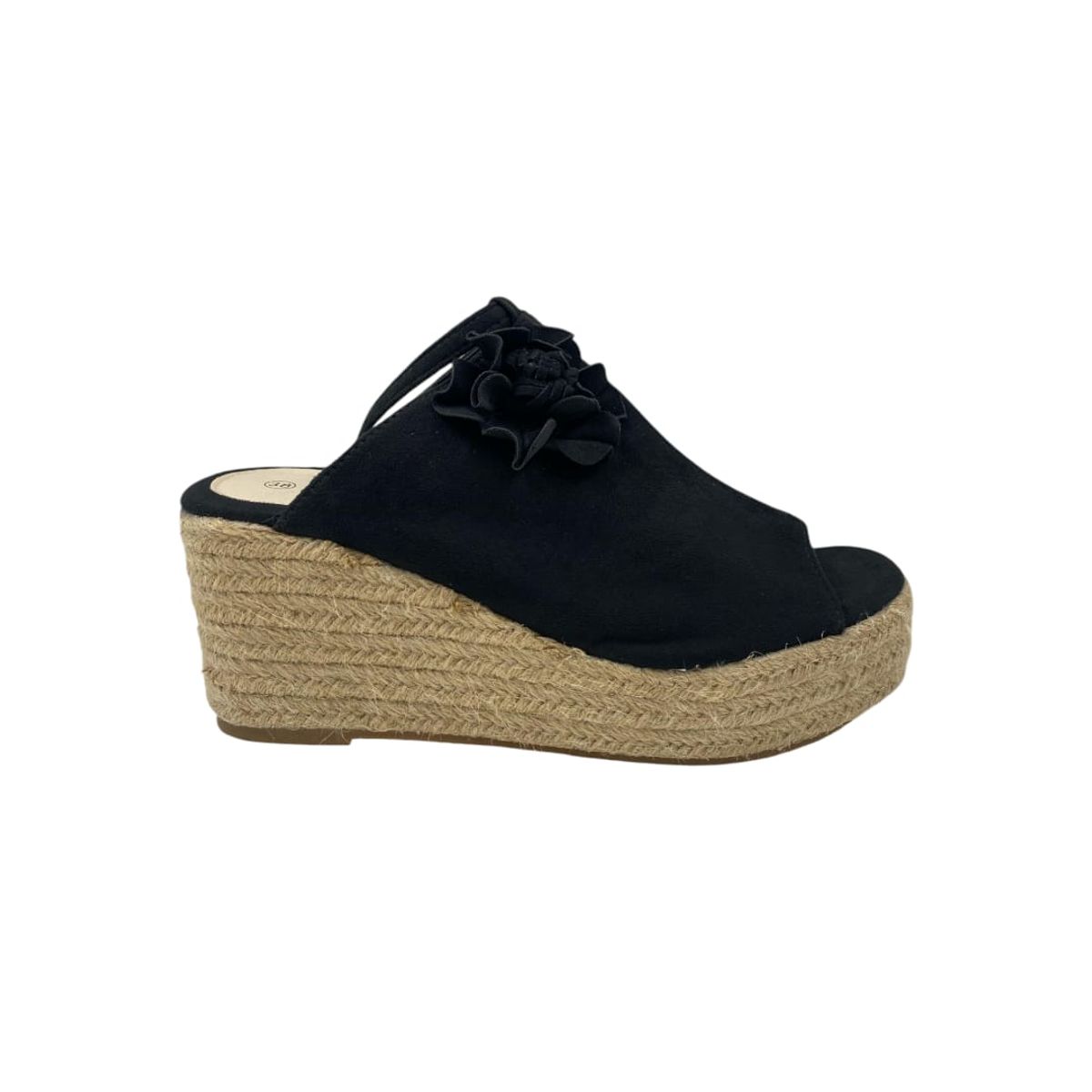 HERIEL - Sandalia Negra Cuña Mujer