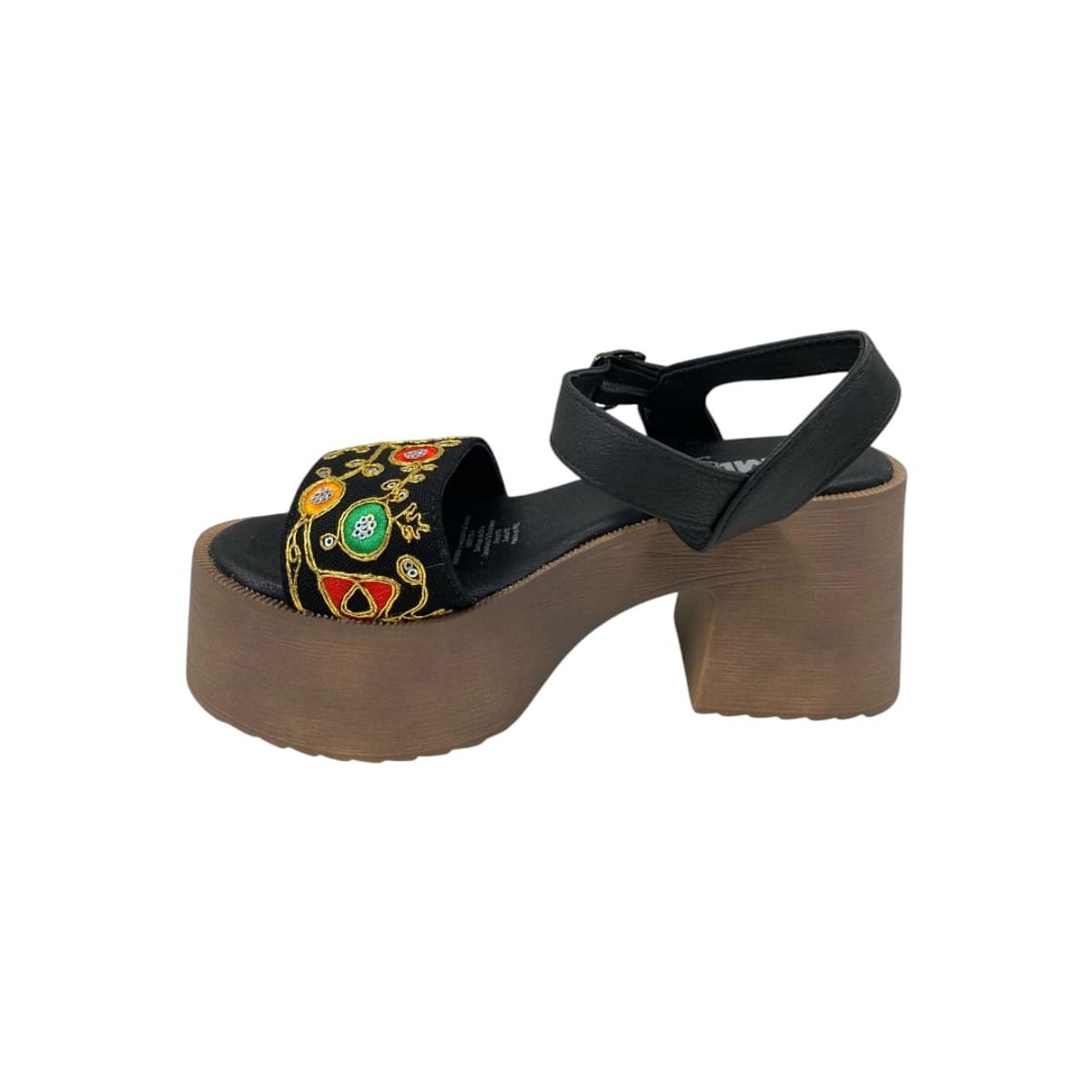 HERIEL - Sandalia Negra Plataforma Mujer