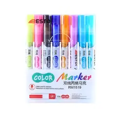 GENERICO - Set 8 Plumón Mágico Outline Marcadores Rotuladores Metálico