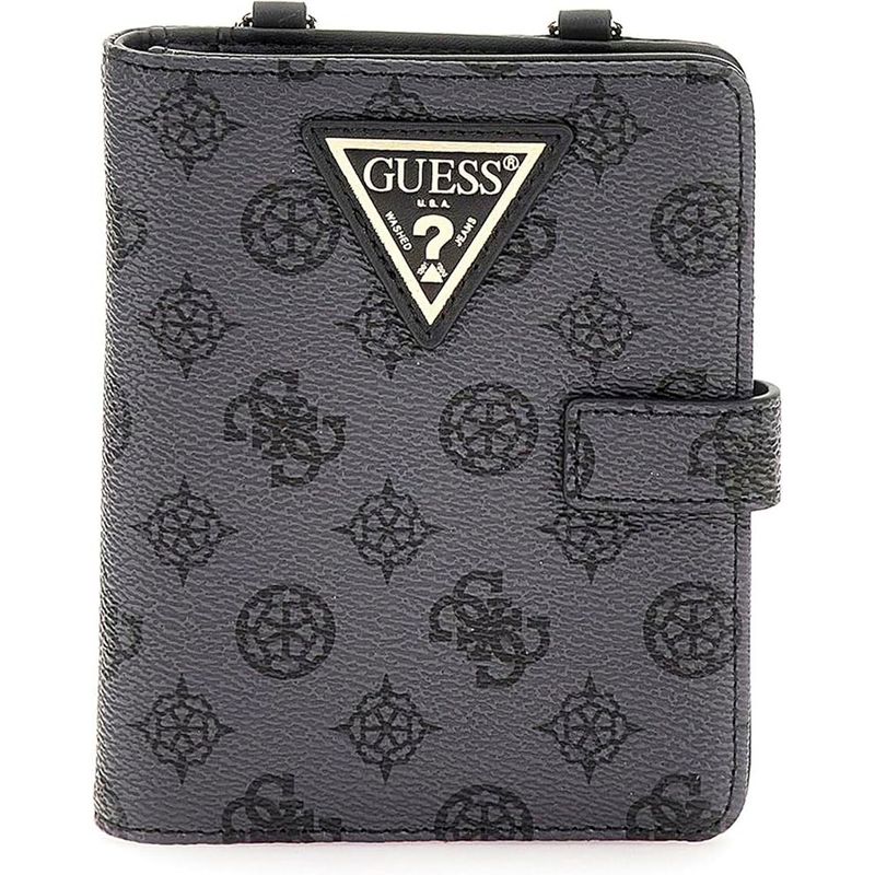 GUESS - Billetera Wilder Passport Holder Mujer Gris
