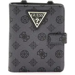 GUESS - Billetera Wilder Passport Holder Mujer Gris