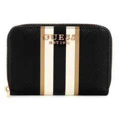 GUESS - Billetera Laurel Slg Small Zip Around Mujer Negro