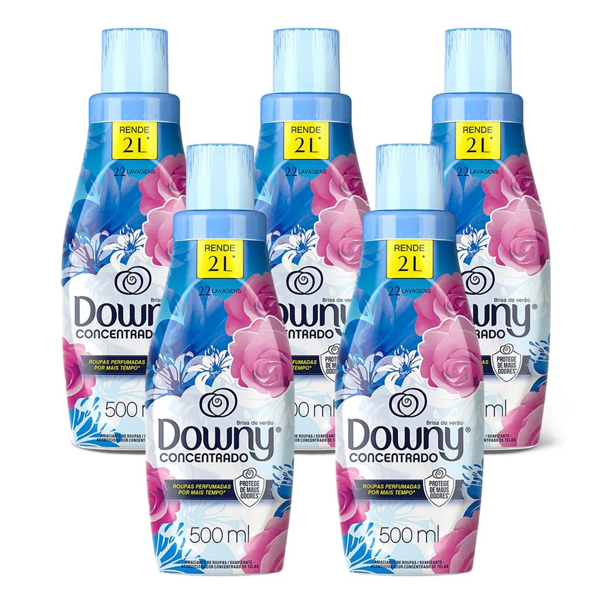 DOWNY - X5 Suavizante Downy Concentrado Brisa De Verano 500ml
