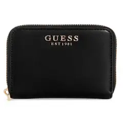 GUESS - Billetera Laurel Slg Small Zip Around Mujer Negro