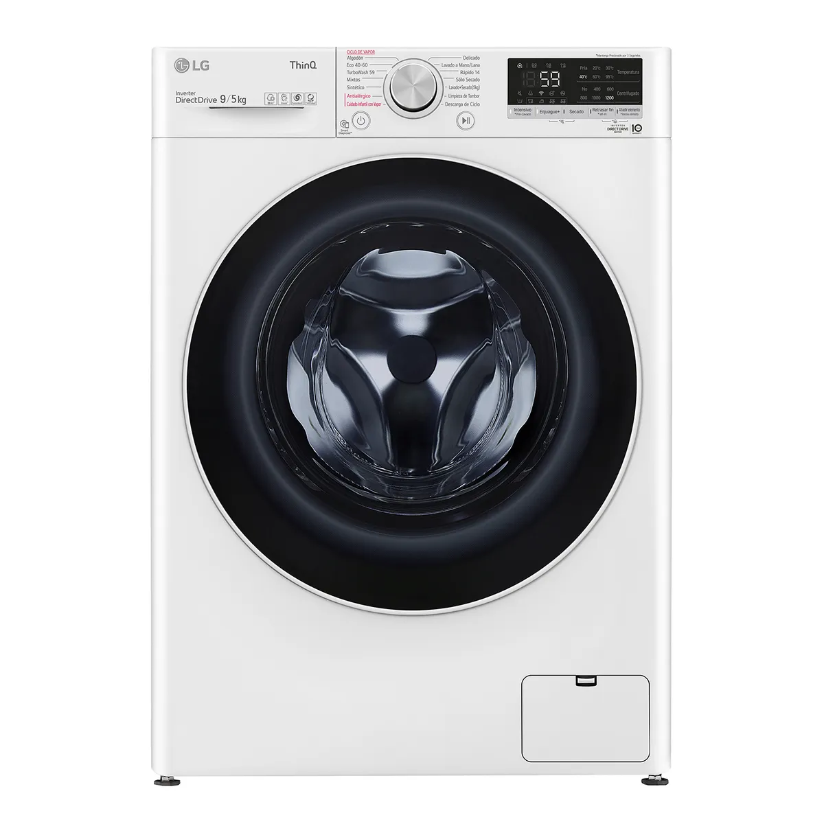 LG - Lavadora Secadora Carga Frontal LG 9-5Kg WD9WVC4S6 AI DD ThinQ