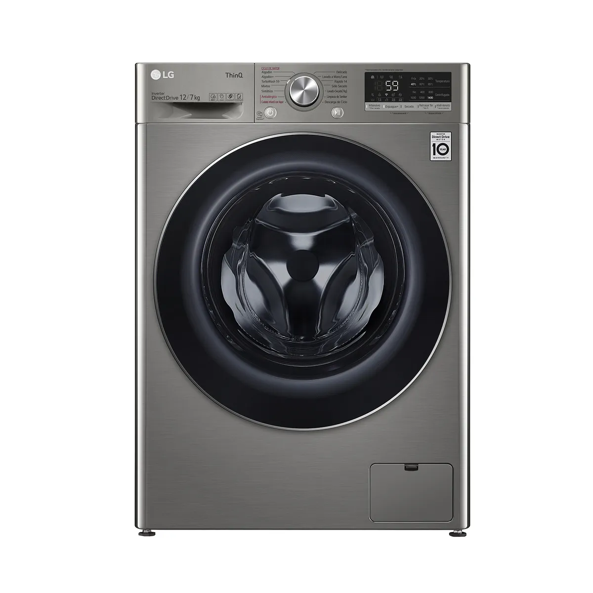 LG - Lavadora Secadora Carga Frontal LG 12-7Kg WD12VVC4S6C con Tecnología Steam+ AIDD ThinQ