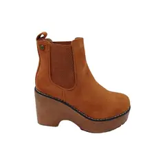 HERIEL - Botin Camel Plataforma Mujer.