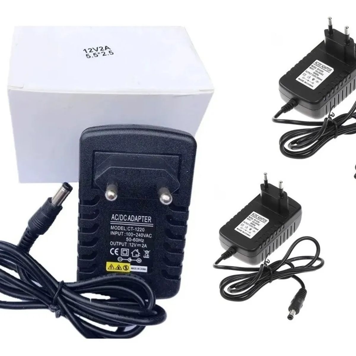 GENERICO - Pack 3 Transformador Dc 12v 2a