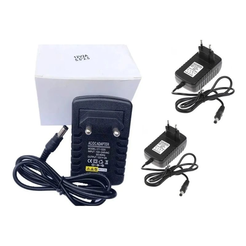 GENERICO - Pack 3 Transformador Dc 12v 2a