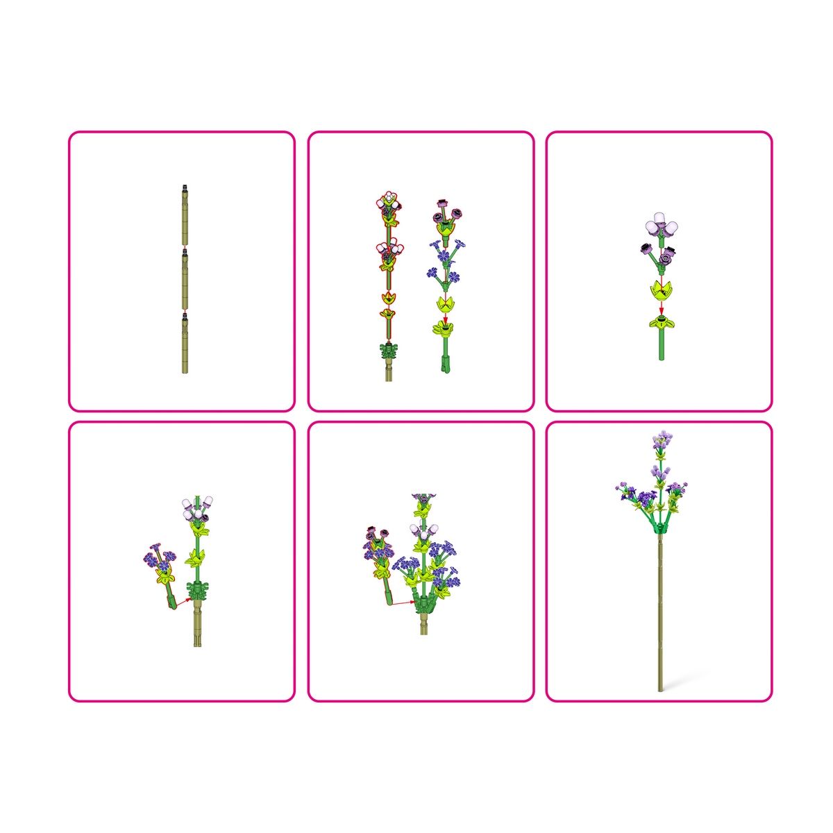 MAX - Bloques MAX 247 piezas rosas para construcción