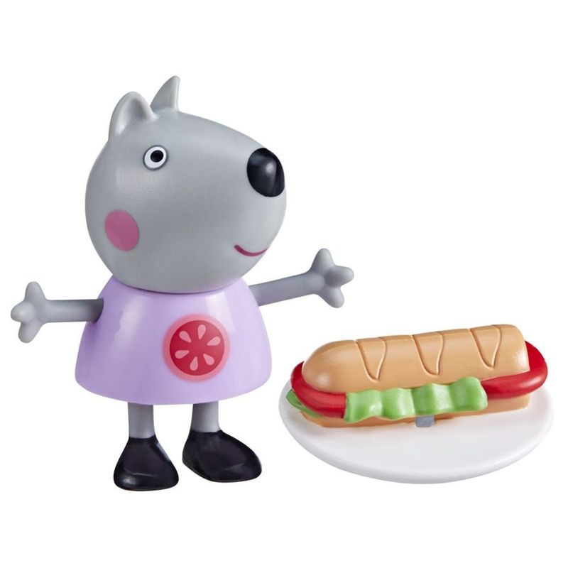 PEPPA PIG - Figura Peppa Pig amigos divertidos Wendy Wolf y sandwich
