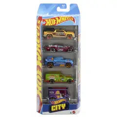 HOT WHEELS - Vehículos pack 5 autos básicos - HW CITY