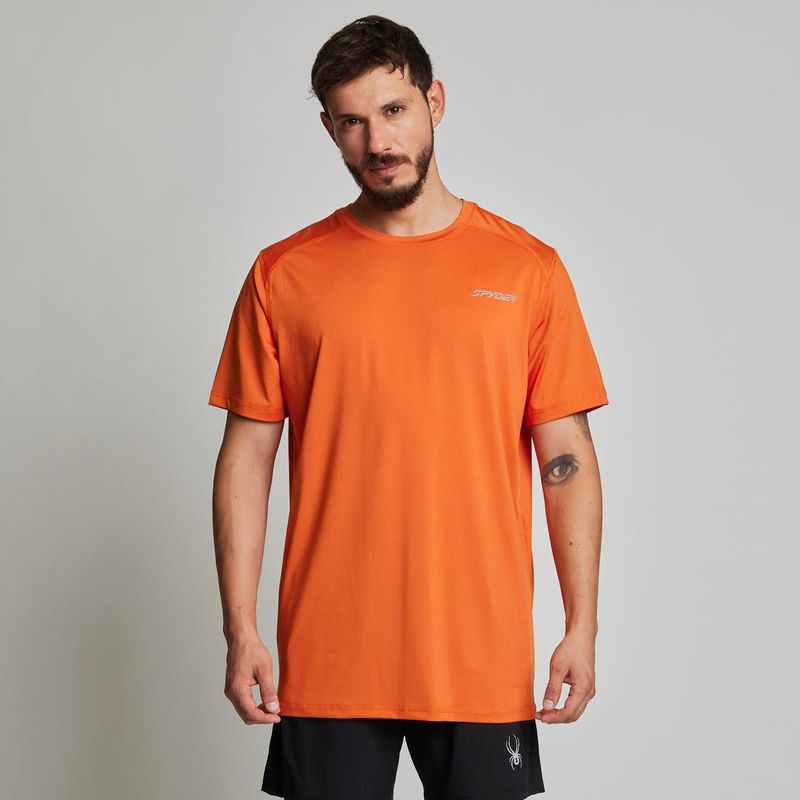 SPYDER - Polera Entrenamiento Hombre Spyder Naranja