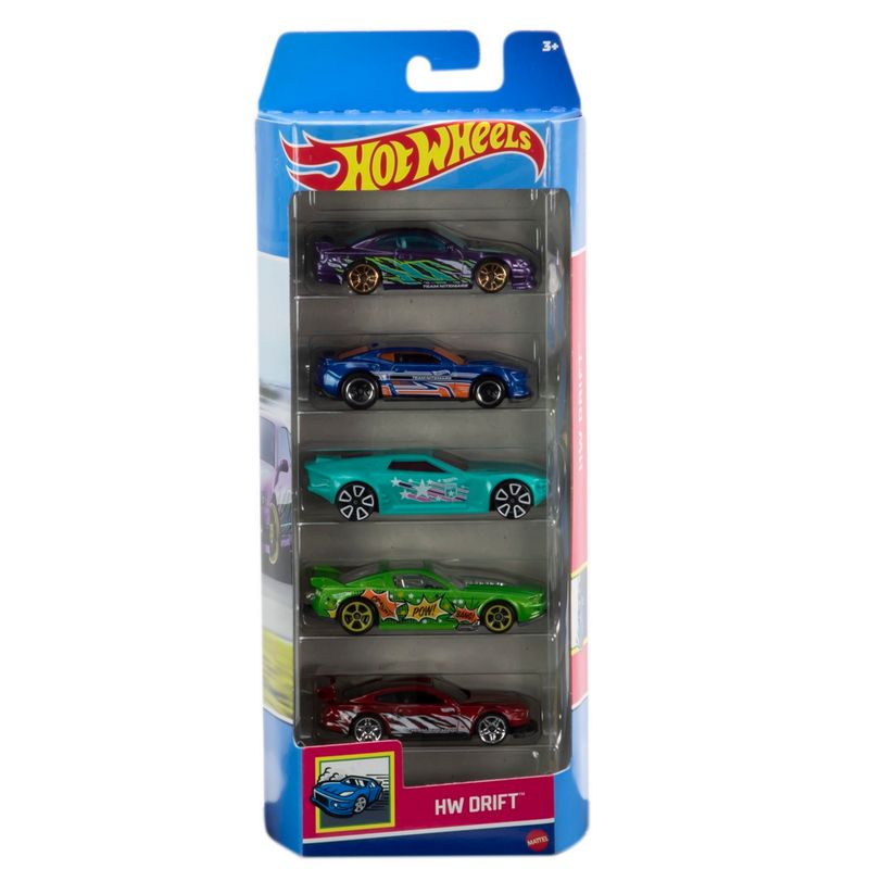 HOT WHEELS - PACK 5 AUTOS BASICOS HOTWHEELS - HW DRIFT