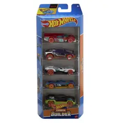 HOT WHEELS - PACK 5 AUTOS BASICOS HOTWHEELS - TRACK BUILDER