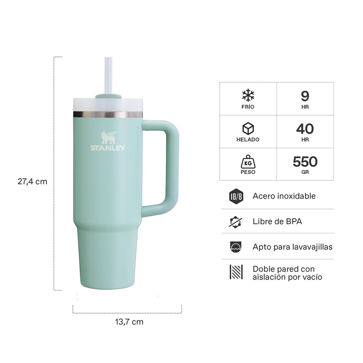 STANLEY - Quencher H2.0 Adventure Seafoam- 887 ml
