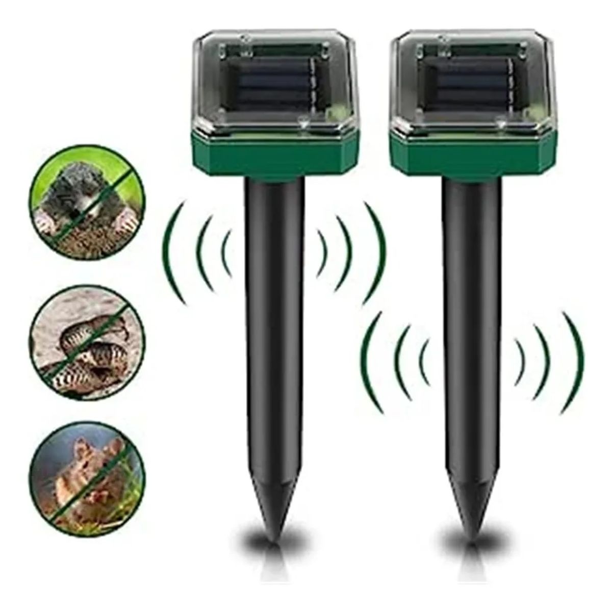 GENERICO - Pack 2 Solar Con Repelente Ratas Ratones Roedores