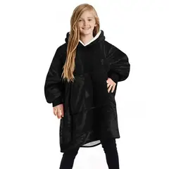 ARCA SHOPPING - Polerones De Niña Poleron Con Capucha Niño Poleron Polar Niño NEGRO