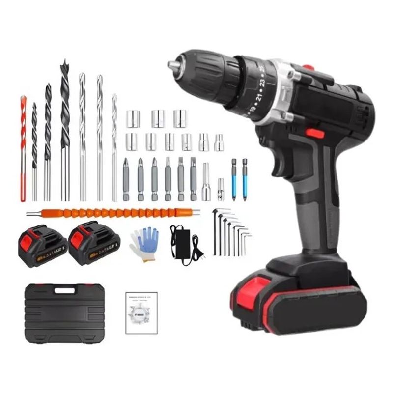 MUNDO MAGIA - Kit Taladro Destornillador Inalámbrico 24v + 2 Batería