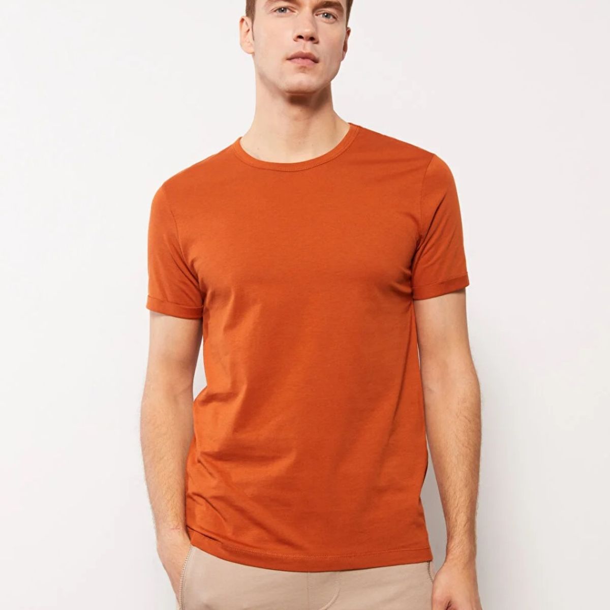 MROTTO - Polera Hombre Casual Manga Corta Cuello Redondo