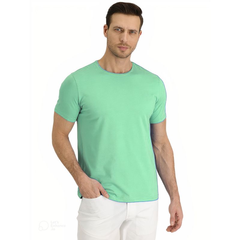 MROTTO - Polera Hombre Casual Manga Corta Cuello Redondo