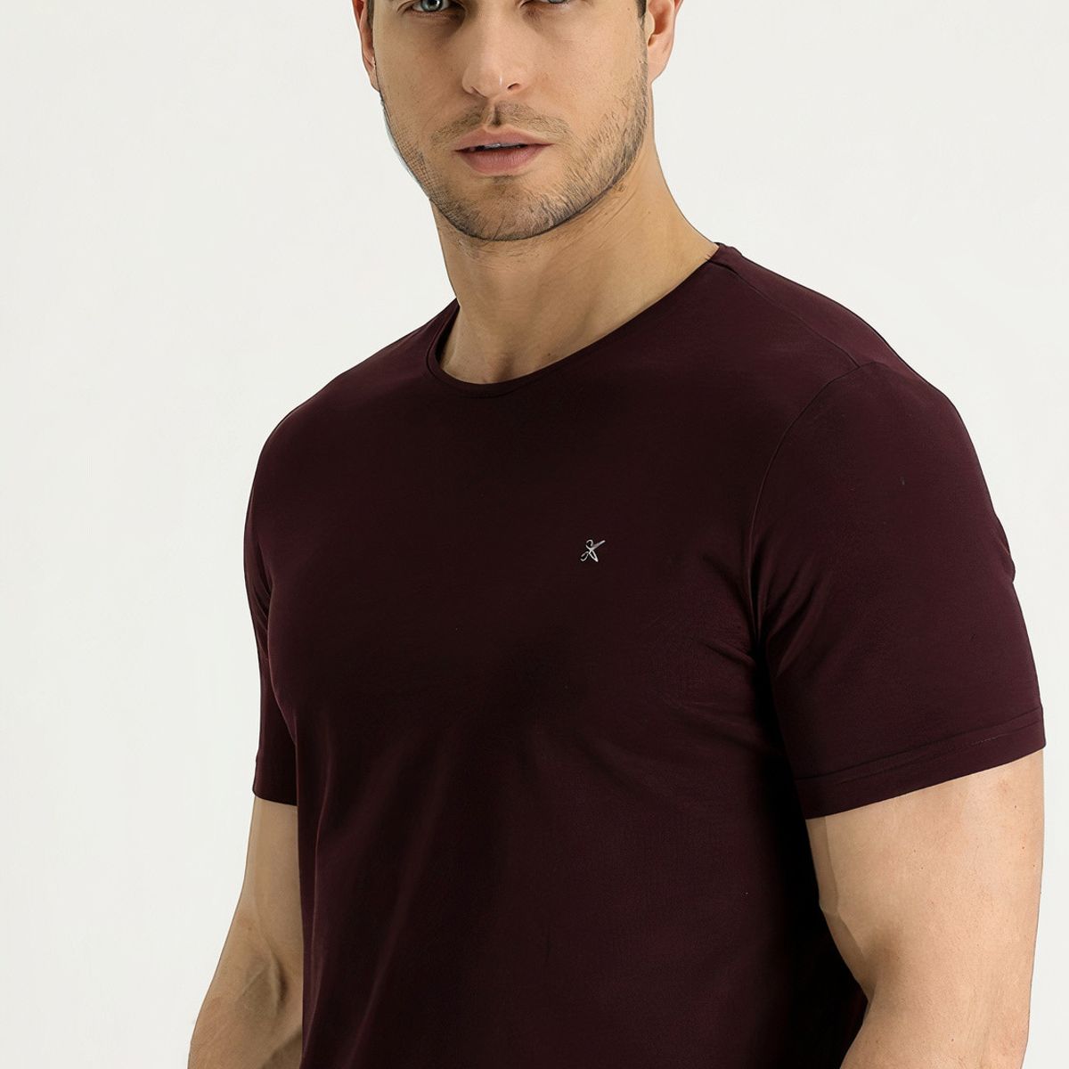 MROTTO - Polera Hombre Casual Manga Corta Cuello Redondo