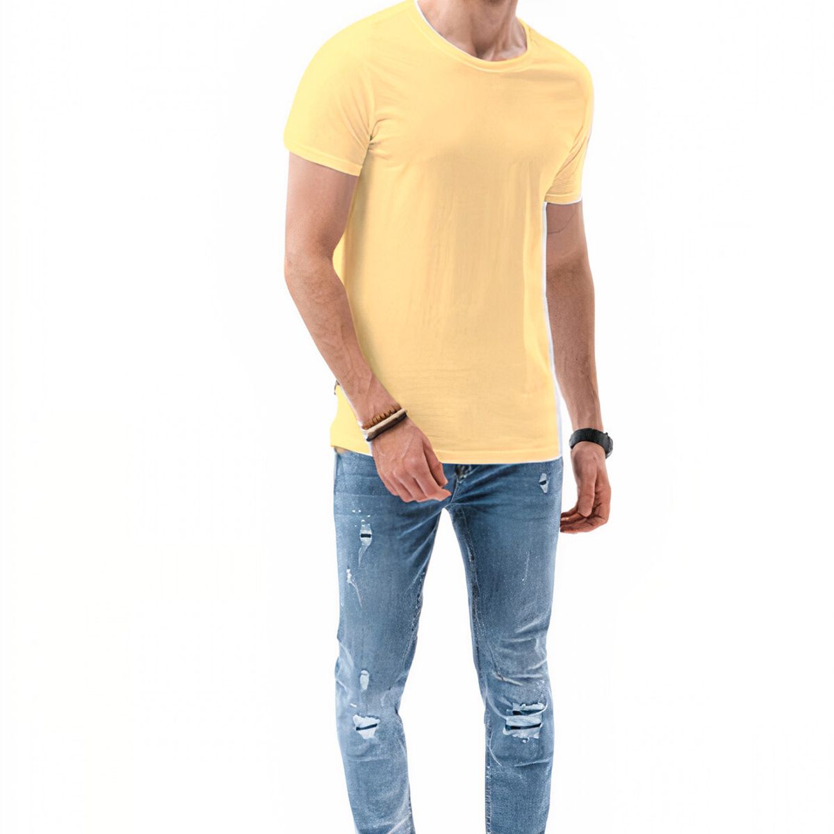 MROTTO - Polera Hombre Casual Manga Corta Cuello Redondo