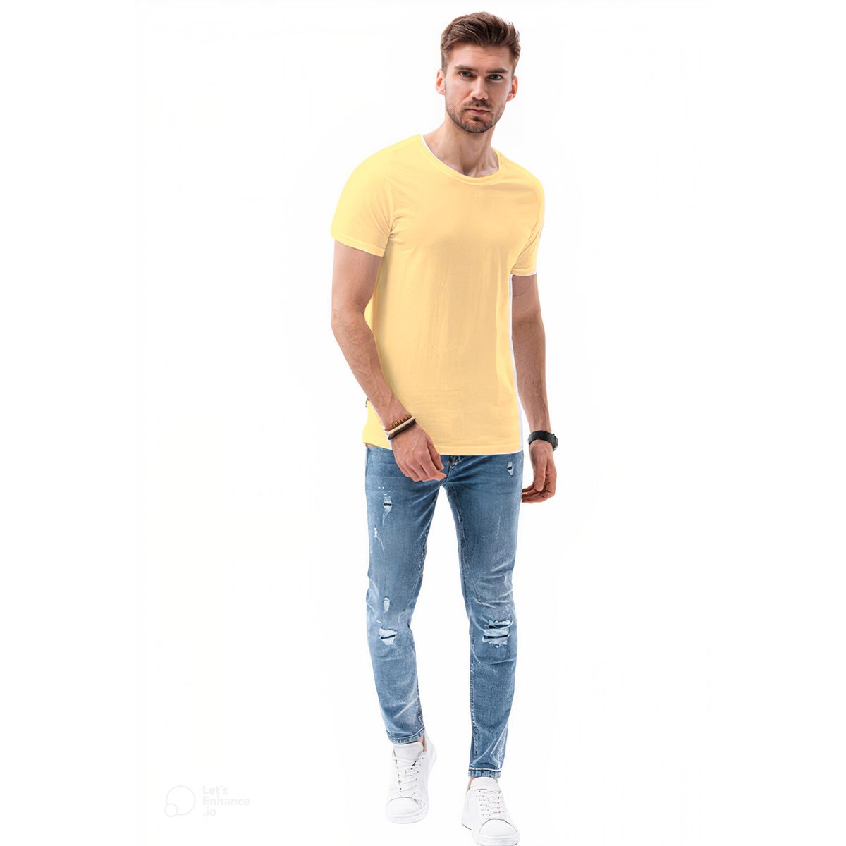 MROTTO - Polera Hombre Casual Manga Corta Cuello Redondo